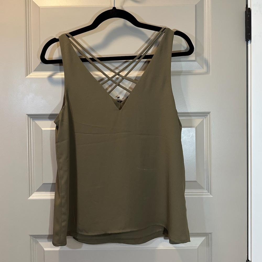 Express Olive Green Criss-Cross Tank Top, Women’s S - NWT - Picture 1 of 5